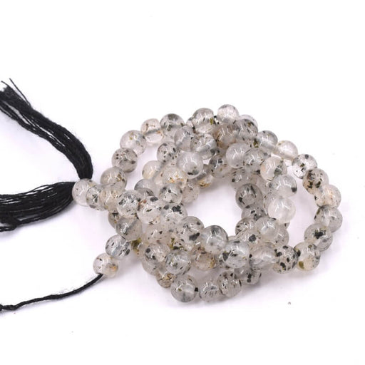 Kaufen Sie Perlen in Deutschland Rutilquarz runde Perle 5–6 mm – Loch 0.6 mm (1 Strang – 35 cm)