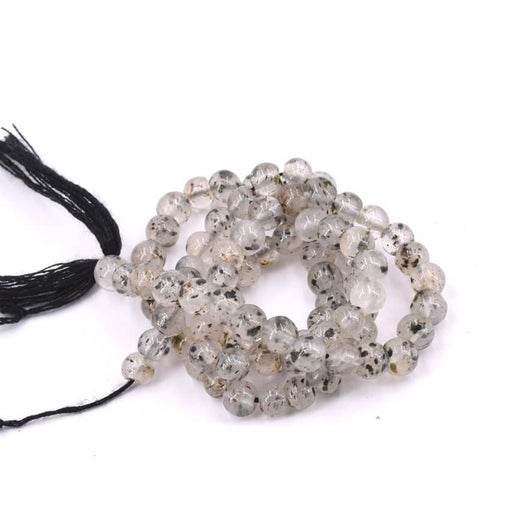 Kaufen Sie Perlen in Deutschland Rutilquarz runde Perle 4–5 mm – Loch 0.6 mm (1 Strang – 35 cm)