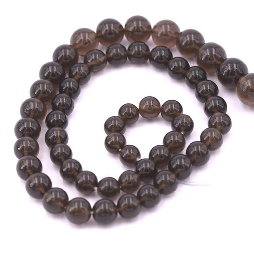 Kaufen Sie Perlen in Deutschland Rauchquarz-Rundperle 6–8 mm Farbverlauf – Loch 0,6 mm (1 Strang – 33 cm)
