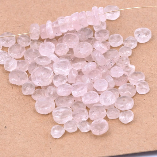 Kaufen Sie Perlen in Deutschland Heishi-Perle Rondelle Rosa Quarz 6-7x2-4mm (1 Strang-33cm)