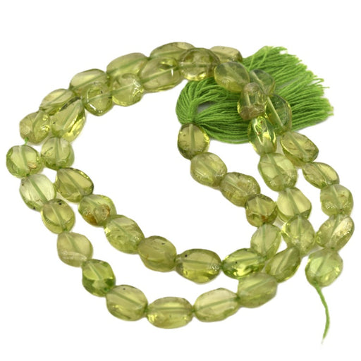 Peridot flache ovale Pastille Perle 7-10x6-7mm (1 Strang-33cm)