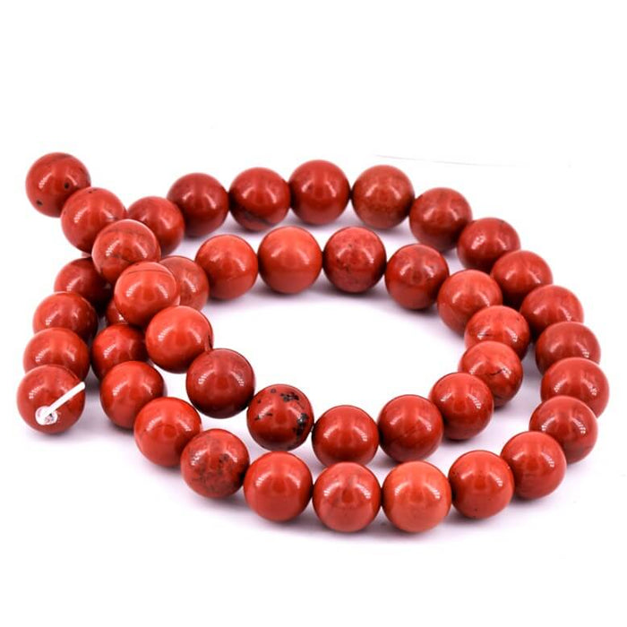 Runde Perlen aus natürlichem rotem Jaspis, 8 mm – Bohrung: 1 mm (1 Strang – 38 cm)