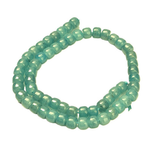 Aquagrün getönte Jade-Rondelle – 8 x 6 mm – Bohrung: 1 mm – Strang 37 cm (1)