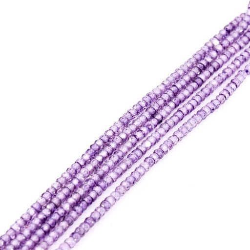 Facettierte Rondellperle – lila-violetter Zirkonia 3 x 2 mm (1 Strang – 37 cm)