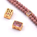 Rosa Zirkonia-Verbindungsperle rechteckig 16 x 5 mm Loch: 0.9 mm (1)