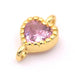 Herzverbinder mit rosa Zirkonia 9 x 6 mm – Loch: 1 mm (1)