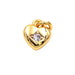 Herzanhänger aus Goldene Farbe Messing und Zirkonia, 6,5 mm – 4 mm Ring (1)