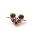 Herz-Verbinder mit violettem Zirkon – 9 mm – goldenes Messing – Loch: 1 mm (1)