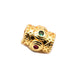 Röhrchenperle mit grünen und roten Zirkonen – goldenes Messing 8 x 7 mm Loch: 3 mm (1)
