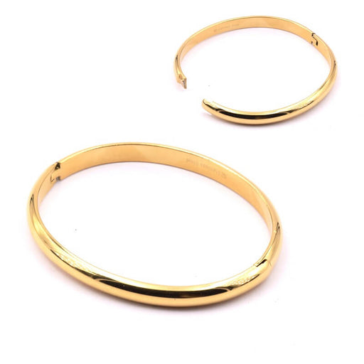 Kaufen Sie Perlen in Deutschland Ovaler Armreif aus goldenem Edelstahl – 51 x 61 mm (1)