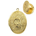 Ovales Medaillon-Anhänger-Set aus Goldmessing mit Blumenmotiv 33 x 24 mm