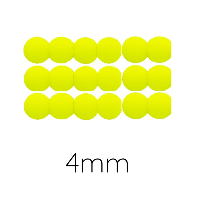 Tschechische runde Perlen fluo Neon Yellow Gelb 4mm (50)
