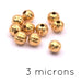 Runde Perle gestreift vergoldet 3 Mikron – 2.4 mm – Loch: 0.6 mm (10)