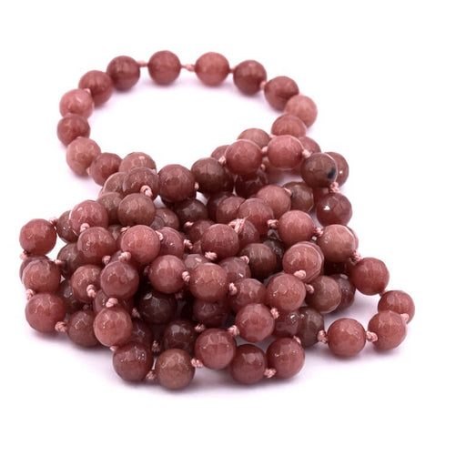 Kaufen Sie Perlen in Deutschland Lila Aventurin-Halskette, runde facettierte Perlen 7.5 mm – 122 cm (1)