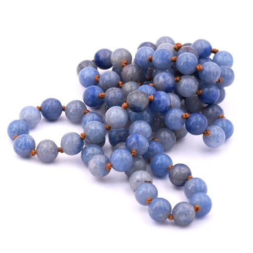 Kaufen Sie Perlen in Deutschland Runde blaue Aventurin-Halskette 8 mm Länge 92 cm (1)