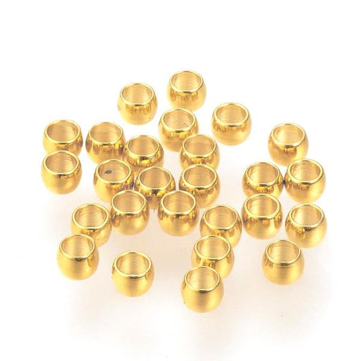 Kaufen Sie Perlen in Deutschland Crimp-Perlen – Goldfarbener Edelstahl 2 mm – Loch: 1 mm (100)
