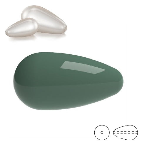 Kaufen Sie Perlen in Deutschland Birnenförmige Preciosa Sage Birnenlackperlen 15x8mm (3)