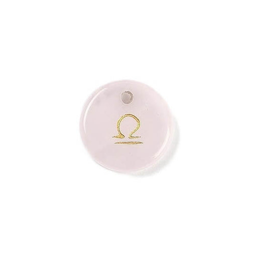 Kaufen Sie Perlen in Deutschland Anhänger Rosenquarz 12 mm Sternzeichen Waage Loch: 1 mm (1)