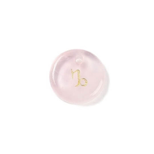 Kaufen Sie Perlen in Deutschland Anhänger Rosenquarz 12 mm Sternzeichen Steinbock Loch: 1 mm (1)