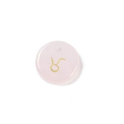 Kaufen Sie Perlen in Deutschland Anhänger Rosenquarz 12 mm Sternzeichen Stier Loch: 1 mm (1)