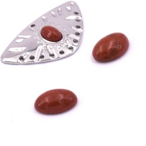 Natürlicher ovaler Cabochon aus rotem Jaspis 6x4mm (2)