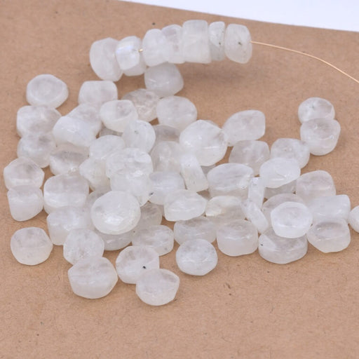 Kaufen Sie Perlen in Deutschland Heishi-Perle Rondelle Mondstein Regenbogen 7-10x3-6mm (1 Strang-32cm)