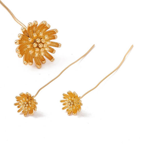 Kaufen Sie Perlen in Deutschland Kopfstift Immortelle Flower Golden Brass 54mm (2)