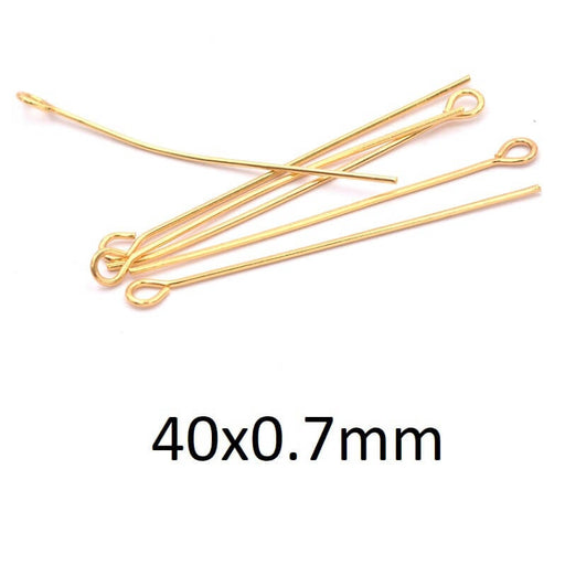 Kaufen Sie Perlen in Deutschland Kettelstifte Edelstahl Gold 40x0.7mm (10)