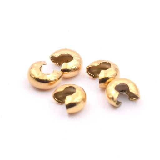 Kaufen Sie Perlen in Deutschland Quetschperlenabdeckungen Gold Edelstahl 5.5x5mm (5)
