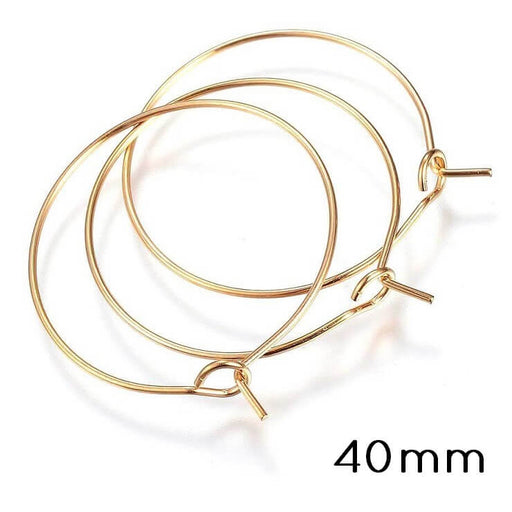 Kaufen Sie Perlen in Deutschland Creolen - Goldene Edelstahl Ohrringe 40mm-0.7mm (4)
