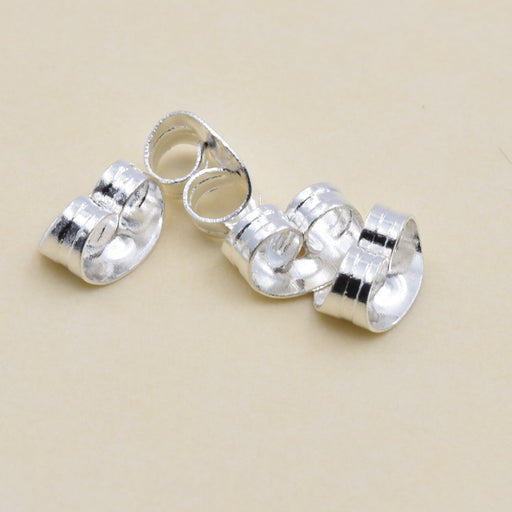 Kaufen Sie Perlen in Deutschland Ohrring-Verschlüsse - Edelstahl Silberfarbe - 6 mm (4)