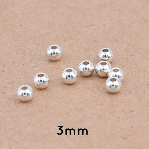 Kaufen Sie Perlen in Deutschland Runde Perlen Edelstahl Silber - 3x2 mm - Loch: 1,2 mm (20)