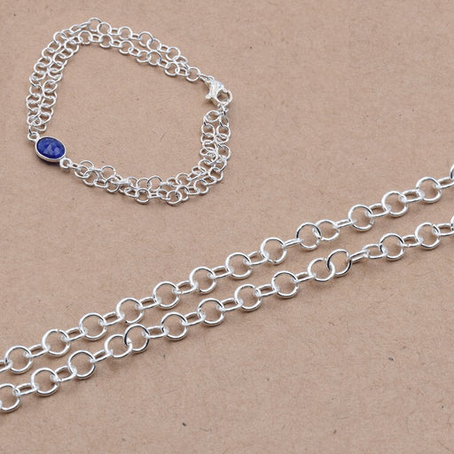 Kaufen Sie Perlen in Deutschland Kette Edelstahl Silber Rolo 4x0.6mm (50cm)
