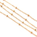 Kette Satellit Stahl GOLD - 1,5 mm Perlen 2 mm (50 cm)