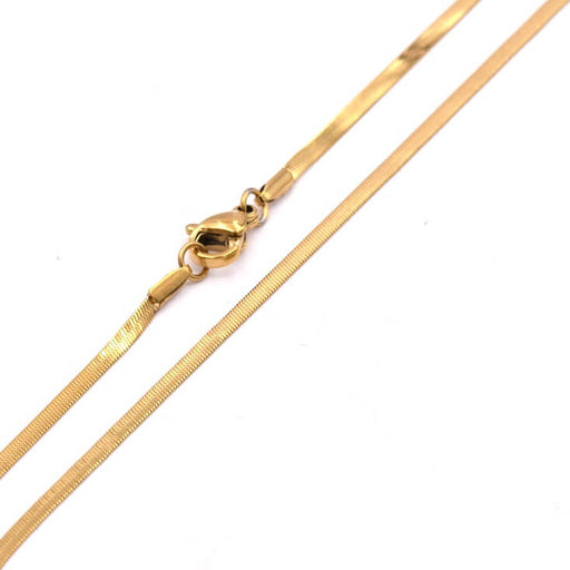 Kaufen Sie Perlen in Deutschland Kette Halskette Schlange Edelstahl Gold 45cm - 2mm (1)