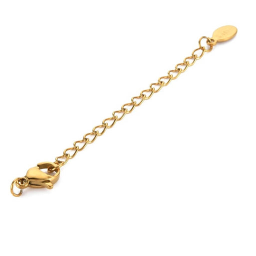 Kaufen Sie Perlen in Deutschland Verlängerungskette und Karabinerverschluss - 5 cm Edelstahl Gold (1)