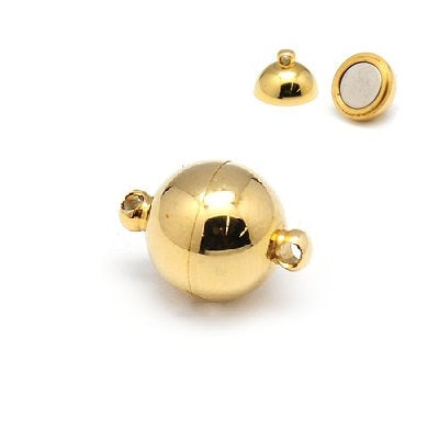 Kaufen Sie Perlen in Deutschland Magnetverschluss Rund Edelstahl Gold 15x10mm (1)