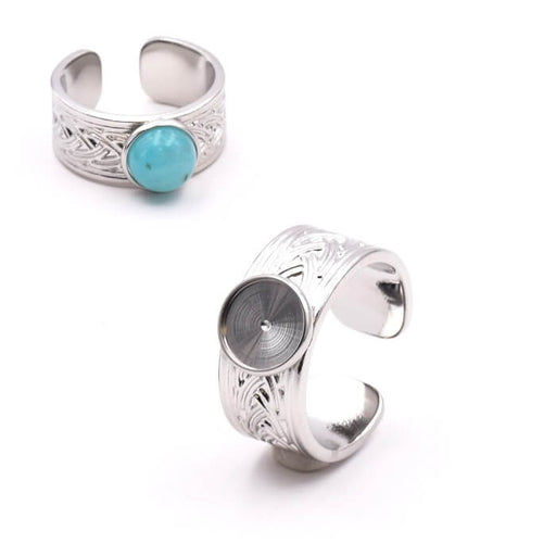 Kaufen Sie Perlen in Deutschland Ring verstellbar Edelstahl Für Cabochon 17,5 mm Für Cabochon 8 mm (1)