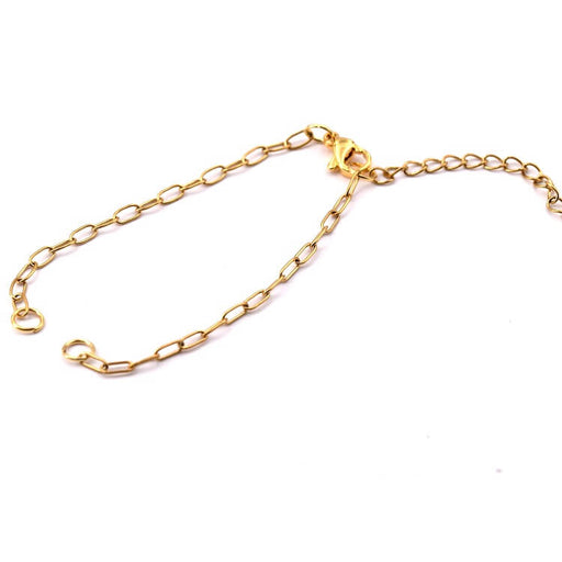 Kaufen Sie Perlen in Deutschland Armband Büroklammer Kette Golden Edelstahl 15cm (1)