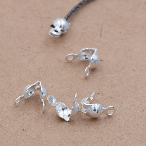 Kaufen Sie Perlen in Deutschland Knotenabdeckungen Edelstahl Silber - 4x3.5mm (4)
