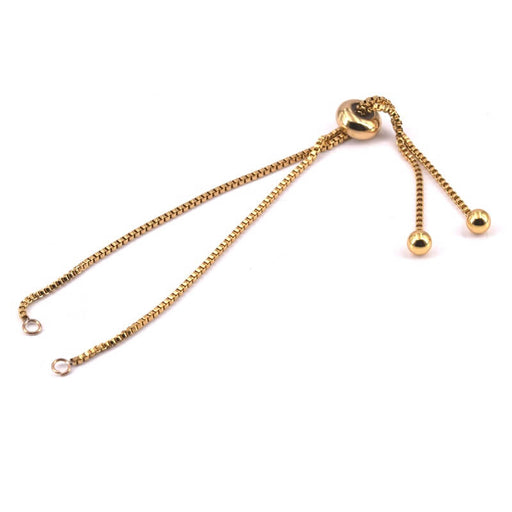 Kaufen Sie Perlen in Deutschland Verstellbares Kettenarmband Edelstahl Gold - 2x12cm (1)
