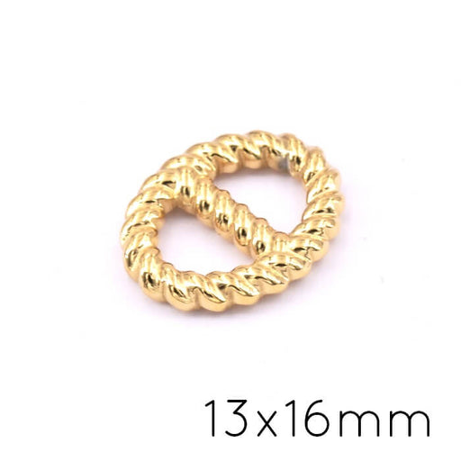 Kaufen Sie Perlen in Deutschland Twisted Marine Link Verbinder Goldener Edelstahl - 13x16mm (1)