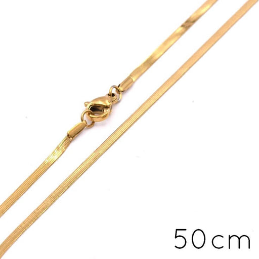 Kaufen Sie Perlen in Deutschland Schlangenkette Gold Edelstahl 50cm - 2.5mm (1)