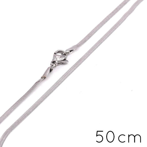 Kaufen Sie Perlen in Deutschland Schlangenkette Edelstahl 50 cm - 2.5mm (1)