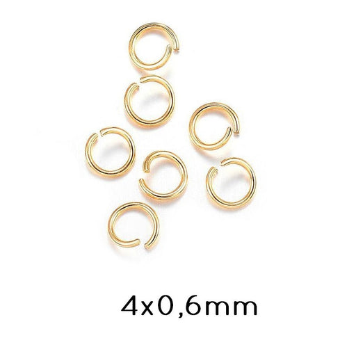 Kaufen Sie Perlen in Deutschland Biegeringe Langlebig Gold Edelstahl 4x0.6mm (10)