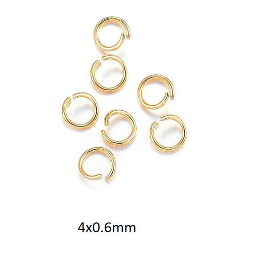 Kaufen Sie Perlen in Deutschland Biegeringe Gold Edelstahl 4x0.6mm (40)