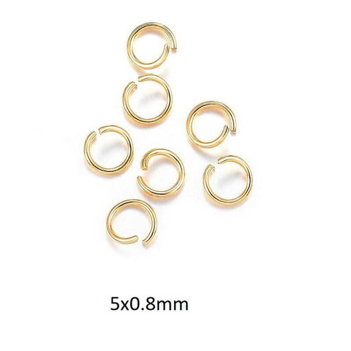 Kaufen Sie Perlen in Deutschland Biegeringe Gold Edelstahl 5x0.8mm (40)