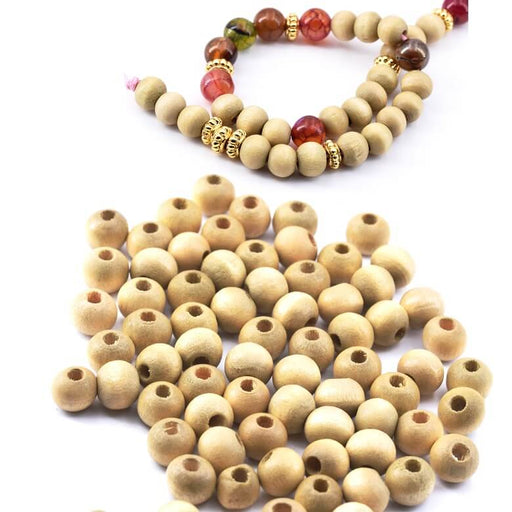 Rondell-Perlen aus Naturholz, 7 x 8 mm, Loch: 2 mm (100) ca. 70 cm