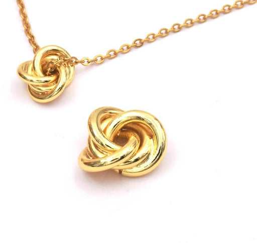 Kaufen Sie Perlen in Deutschland Anhänger Knoten 3 Ringe Gold Qualität 13x6mm 2.5mm Loch (1)