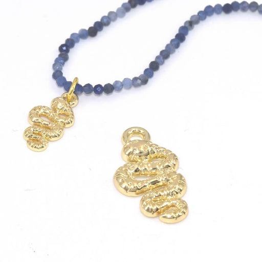 Kaufen Sie Perlen in Deutschland Schlangenanhänger 26x9mm Glatte Goldene Qualität (1)